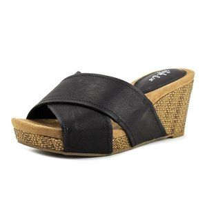 Style & Co. Jilleep Black Cork Wedge Sandals
